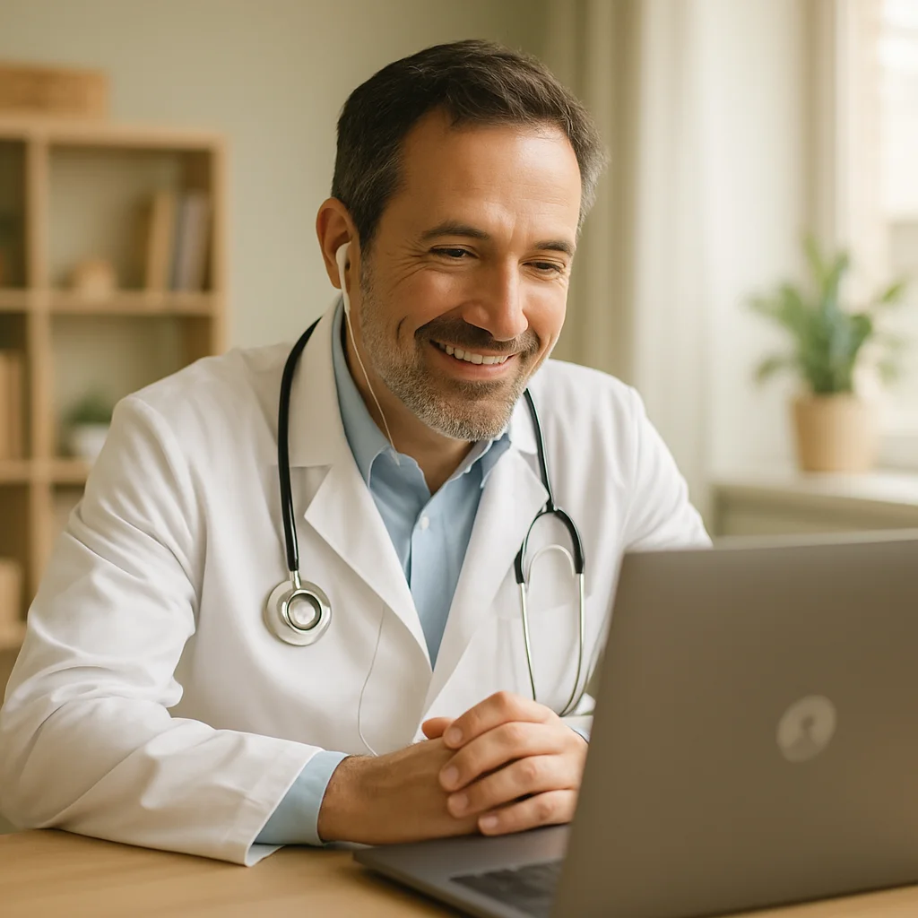 A licensed provider on an online telehealth video visit